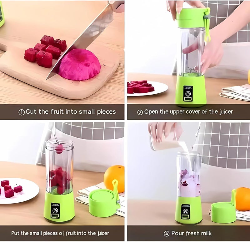 ASTHAN Compact, Travel Size, USB Rechargeable 12 Oz Portable Handheld Blender with Powerful Motor: Perfect for Smoothies, Shakes, Fruit/Veggie Juicer & Baby Food - Image 5